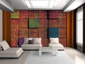 Wood Texture Squares Photo Wallcovering