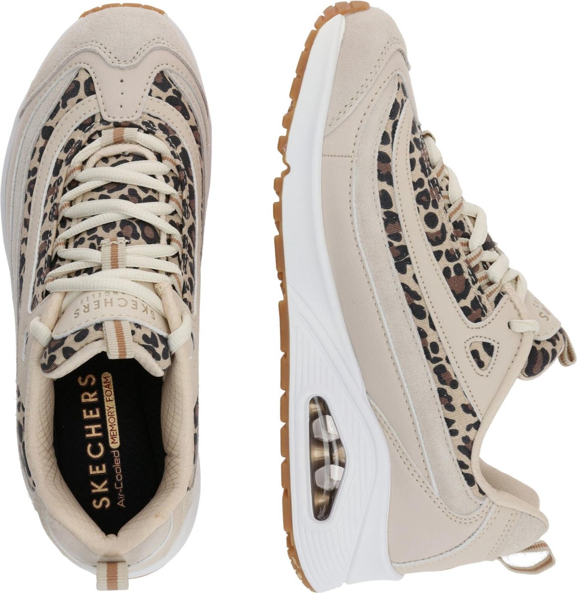 Skechers Uno Wild Streets Dames Sneakers - White/Leopard - Maat 36 | bol.com