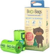 Beco Hondenpoep Zakjes met Mint Geur - 100% Recycled - Rollen van 15 zakjes - 120 stuks