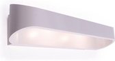 LED Wandlamp - Wandverlichting - 18W - Natuurlijk Wit 4000K - Mat Wit Aluminium - Ovaal - BES LED