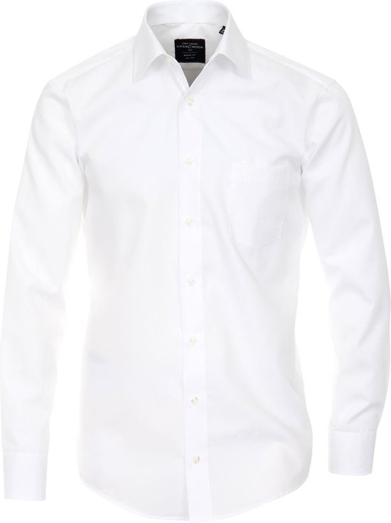 CASA MODA modern fit overhemd - popeline - wit - Strijkvriendelijk - Boordmaat: