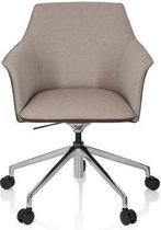 hjh OFFICE Arezzo - Fauteuil de direction professionnel - Beige / Marron - Similicuir / Tissu