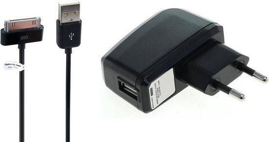 2A oplader en oplaadkabel. 1,2 m Oplaadsnoer met adapter stekker Past ook  op Apple... | bol.com