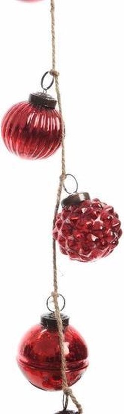 Kerstboom decoratie rode kerstballen slinger 120 cm van glas | bol.com