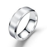 Zilver Kleurige Ring met Strak Gepolijste Rand | 18 - 22mm | Ringen Mannen | Ringen Dames | Ring Heren | Ringen Vrouwen | Ring Mannen | Cadeau voor Man | Mannen Cadeautjes | Valentijn Cadeaut