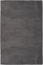 Handgeweven, zacht en effen vloerkleed Cha Cha - grijs - 80x150 cm