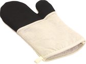 Barbecue handschoen/ovenwant met rubber grip en ophanglus - Beige - 16 x 30 cm - BBQ benodigdheden