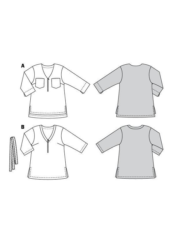 Burda Naaipatroon 6306 - Shirt in variaties - 
