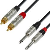 adam hall K4TPC0150 audio kabel 1,5 m 2 x RCA 2 x 6.35mm Zwart