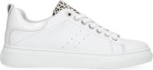 Manfield - Dames - Witte sneakers met cheetah detail - Maat 37