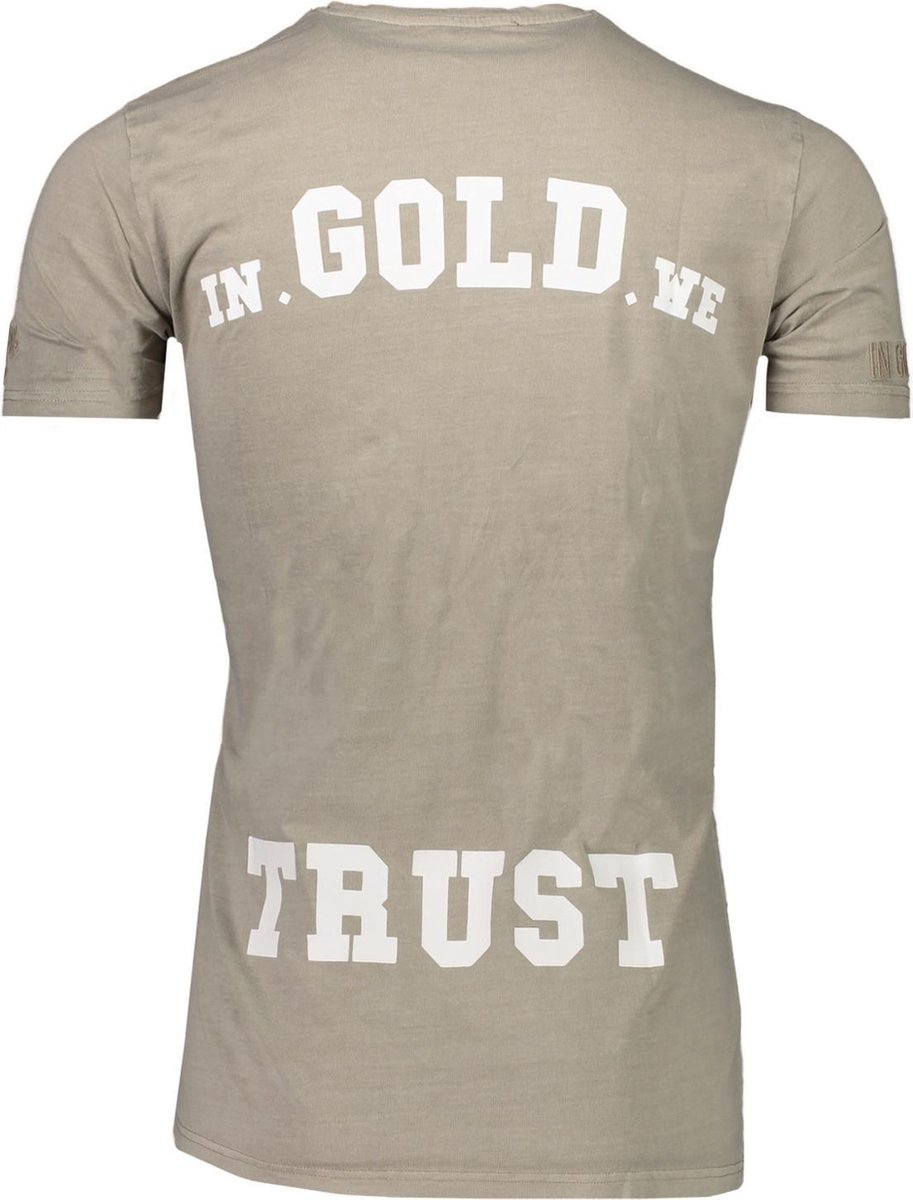 In Gold We Trust T-shirt Beige Beige Getailleerd - Maat XL - Heren -  Lente/Zomer... | bol