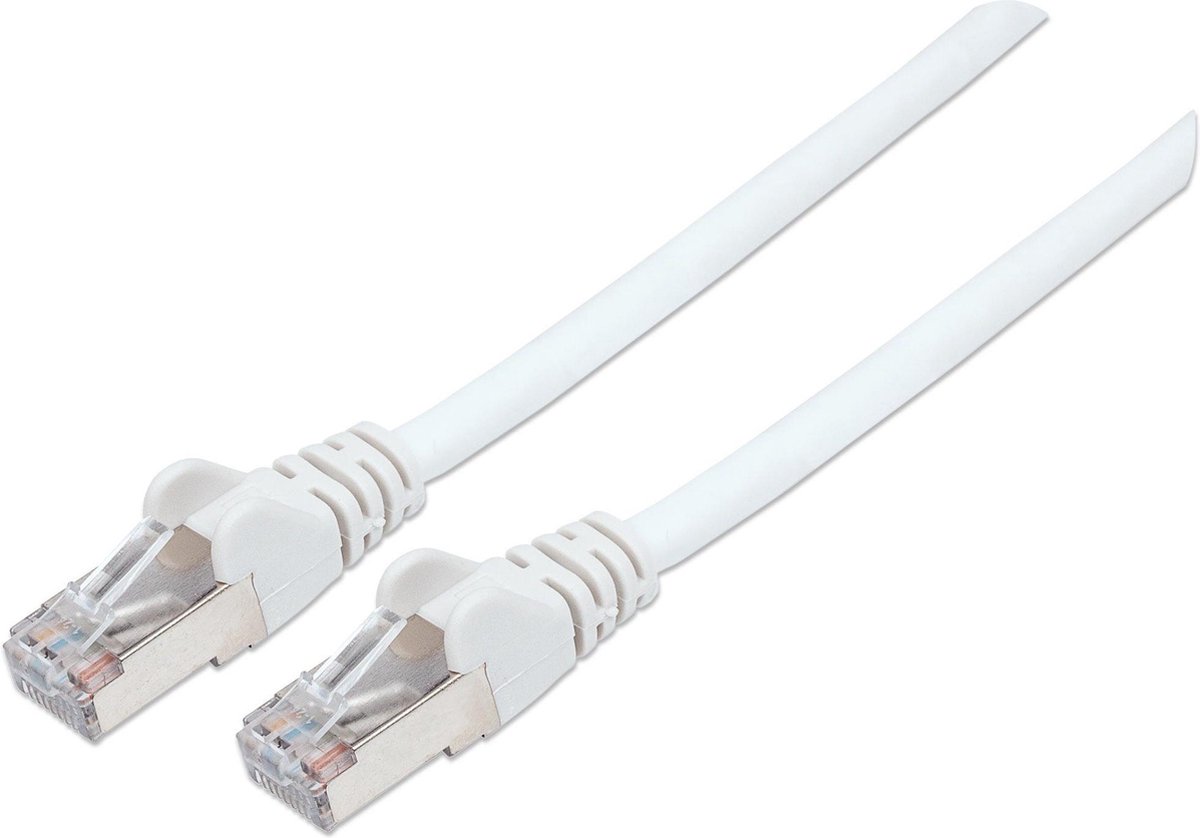 Intellinet 741415 RJ45 Netwerkkabel, patchkabel CAT 6a (losse kabel CAT 7) S/FTP 10.00 m Wit Halogeenvrij 1 stuk(s)