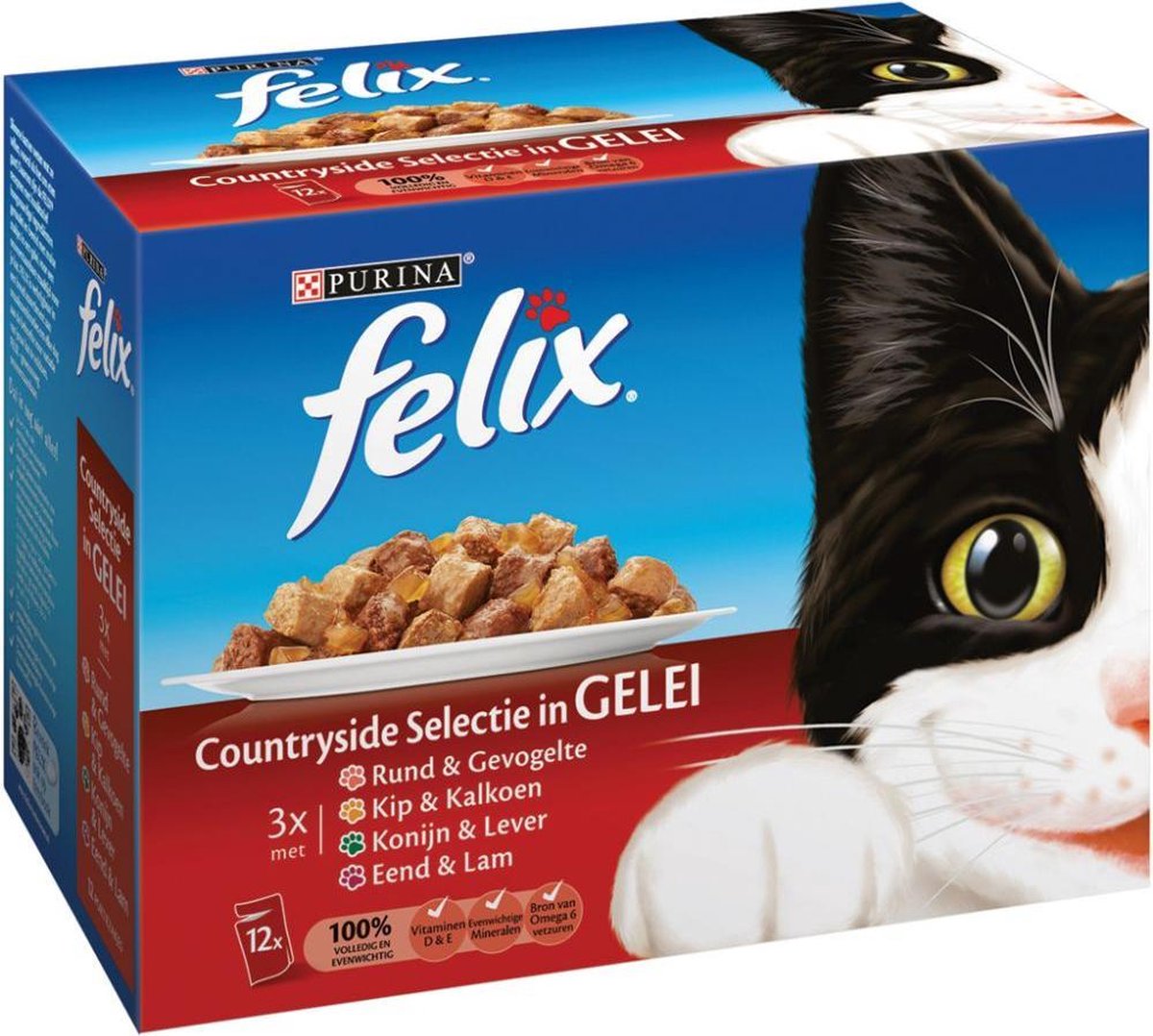 Felix pouch 12-pack vlees 1200g (8710421007558)