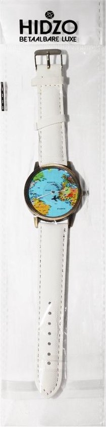 Horloge met Wereldkaart en Vliegtuig Wit 2