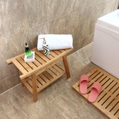 Banc de salle de bain en bambou de luxe - Banc avec rangement - Banc de salle de bain en bois - Tabouret de salle de bain en bois de bambou - Decopatent®