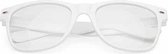 Freaky Glasses® - nerdbril - bril zonder sterkte - retrobril - nepbril - wit