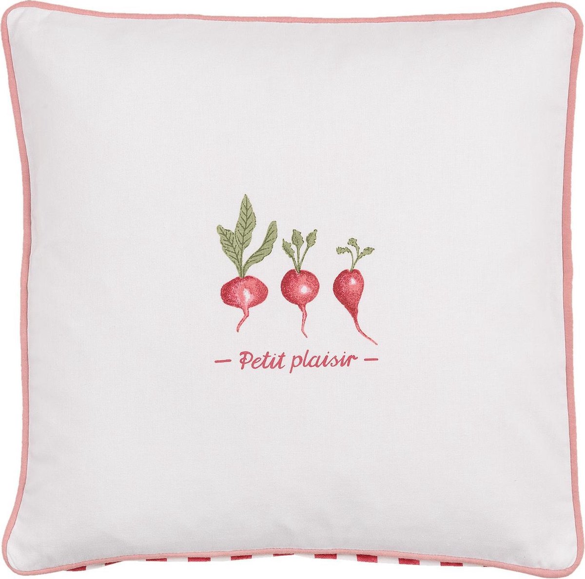 Clayre & Eef Coussin de chaise en mousse 40x40 cm Blanc Rouge Coton Carré  Fraises