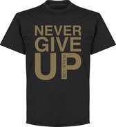 Never Give Up Liverpool T-Shirt - Zwart/ Goud - 3XL