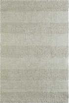 Handgeweven laagpolig vloerkleed Dakota - Wol - beige - 80x150 cm