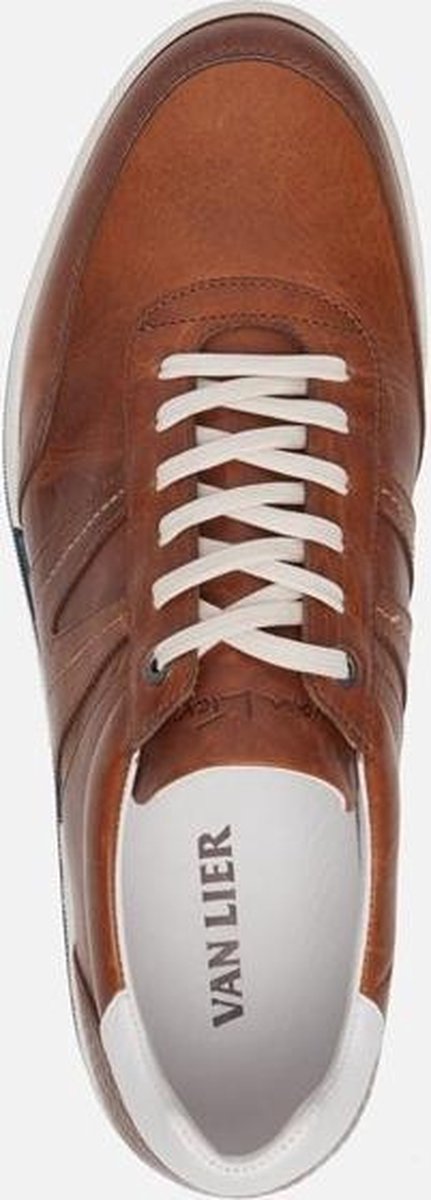 Treviso sneaker in cognac leer met gaatjespatroon | Van Lier Outlet