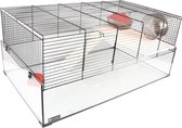 Flamingo Kooi Vitru 3 - Zwart - 78 x 48 x 34,5 cm - Compacte en comfortabele leefomgeving voor jouw knaagdier