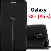 Samsung Galaxy S8+ (Plus)  Portemnnee Cover Slim Fit PU leather case noble met stand Zwart - Ntech