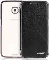 Samsung Galaxy S8+ Plus Folio Flip hoesje + Pasjes met ultra Dunne transparant TPU cover Zwart