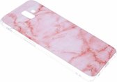 Samsung Galaxy J6+ Plus (2018) Marmer Design Roze - Back Cover Hoesje