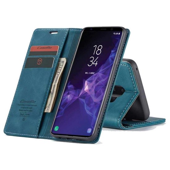 CaseMe Retro boekmodel hoesje Samsung S9 Plus Blauw | bol.com
