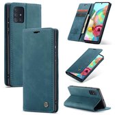 CaseMe Retro boekmodel hoesje Samsung A51 Blauw