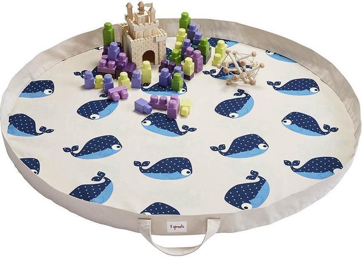 3 Sprouts - speelkleed en opbergtas in 1 - walvis