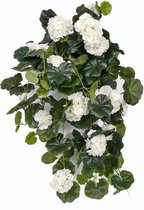 Witte geranium kunstplant hangplant 70 cm - Kunstplanten/nepplanten - Hangplanten