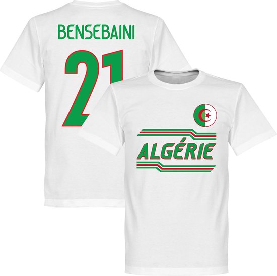 Algeije Bensebaini 21 Team T-shirt - Wit - 4XL