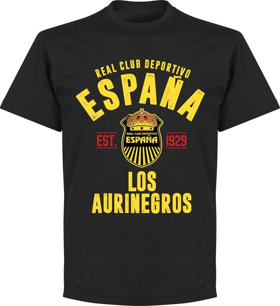 Real Club Deportivo Espana Established T-shirt - Zwart - 3XL