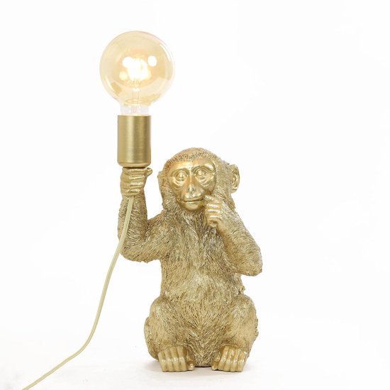 verkoper maagd havik Light & Living Tafellamp Monkey - Goud - 20x19,5x34cm - Bohemian | bol.com
