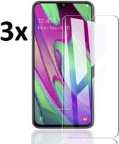 4mobilez Samsung A40 set 3 stuks glass screenprotectors - 2.5D