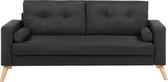 Bol.com Beliani KALMAR - Two Seater Sofa - Zwart - Polyester aanbieding