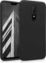 Silicone case OnePlus 6T - zwart + glazen screen protector