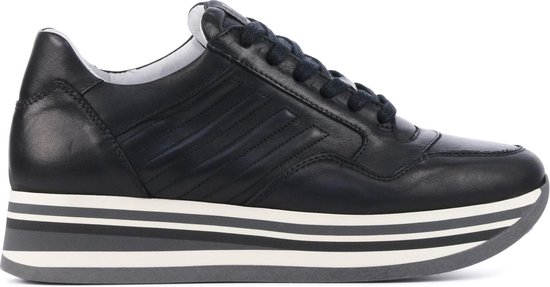 VIA VAI Vrouwen Leren Lage sneakers / Damesschoenen 5209036 - Zwart - Maat  40 | bol.com