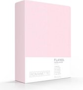 Romanette luxe flanellen hoeslaken - roze - lits-jumeaux extra lang (180x220 cm)