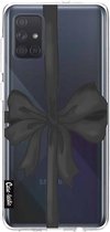 Casetastic Samsung Galaxy A71 (2020) Hoesje - Softcover Hoesje met Design - Black Ribbon Print