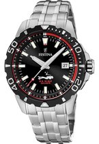 Festina The Originals Diver Horloge - Festina heren horloge - Zilver - diameter 44.5 mm - roestvrij staal
