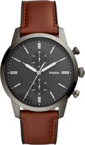 Fossil Townsman Horloge - Fossil Herenhorloge - Antraciet - diameter 44 mm - kleur gecoat roestvrij staal