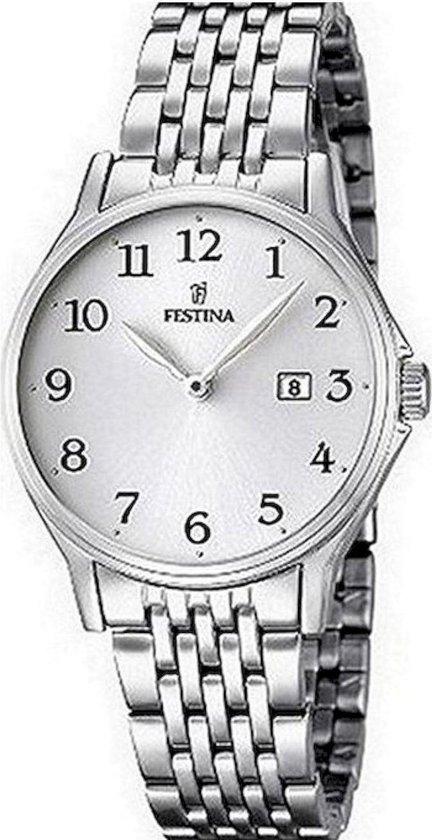 Festina F16748/1 Klassiek - Horloge- Staal - Zilverkleurig - 39 mm