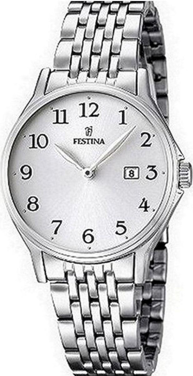 Festina F16748-1 Klassiek - Horloge- Staal - Zilverkleurig - 39 mm