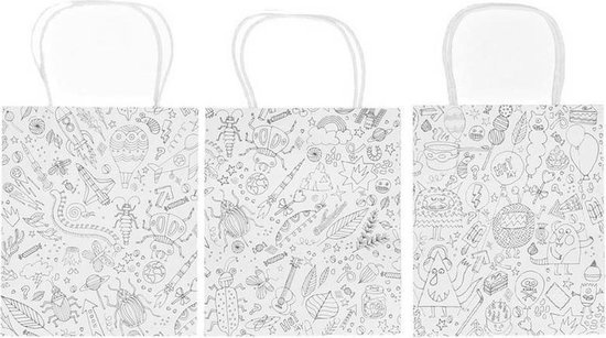 6x sacs / sacs en papier artisanal à colorier pour les enfants - Matériel  artisanal /... | bol.com