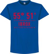 Rangers FC Ibrox Park Coördinaten T-Shirt - Blauw - XXXL