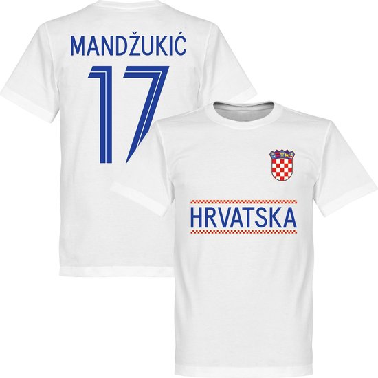 Kroatie Mandzukic 17 Team T-Shirt - Wit