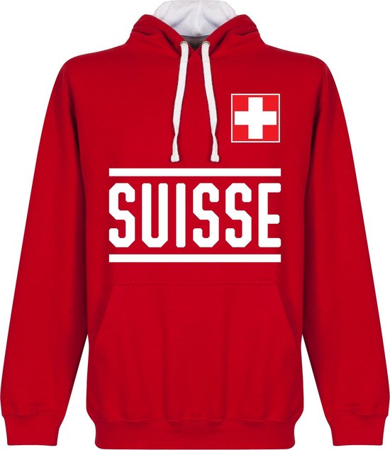 Zwitserland Team Hooded Sweater - Rood - M