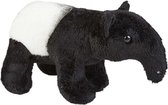 Pluche zwart/witte tapir knuffel 19 cm - Tapir knuffels - Speelgoed knuffeldieren/knuffelbeest voor kinderen